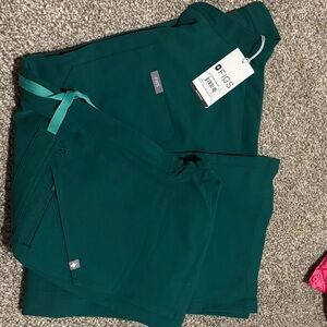 Figs hunter green wide leg jumpsuit SP